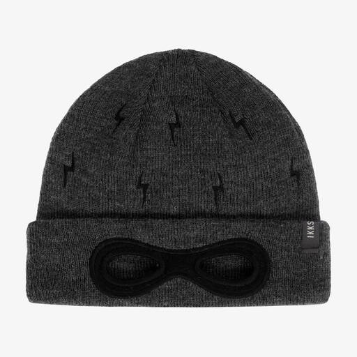 IKKS-Boys Grey Knitted Beanie Hat | Childrensalon Outlet