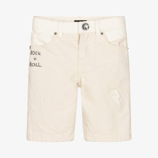 IKKS-Boys Ivory Denim Shorts | Childrensalon Outlet