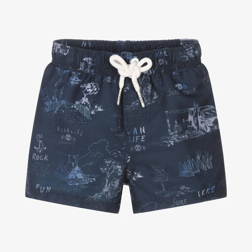 IKKS-Boys Navy Blue Swim Shorts | Childrensalon Outlet