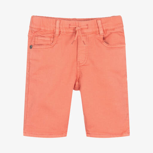 IKKS-Boys Orange Cotton Jersey Shorts | Childrensalon Outlet