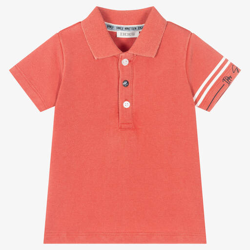 IKKS-Boys Orange Cotton Polo Shirt | Childrensalon Outlet