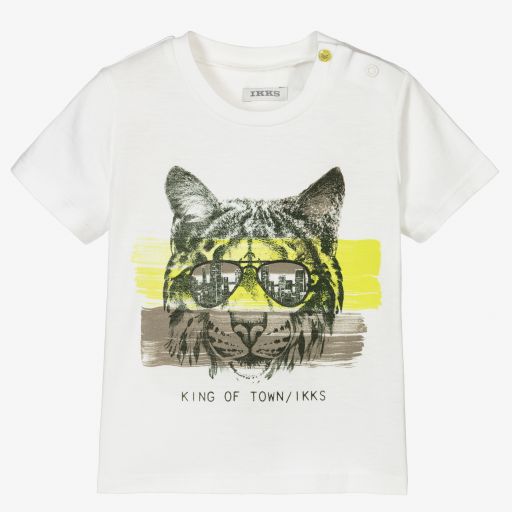 IKKS-تيشيرت أطفال ولادي قطن عضوي لون أبيض | Childrensalon Outlet
