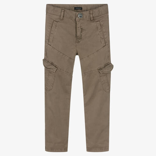 IKKS-Brown Cotton Cargo Trousers | Childrensalon Outlet