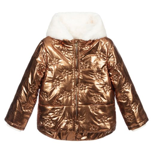IKKS-Dark Gold Hooded Jacket | Childrensalon Outlet