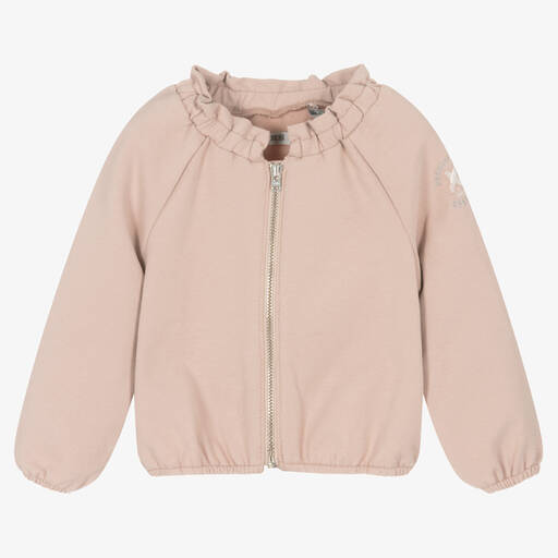 IKKS-Dusky Pink Cotton Zip-Up Top | Childrensalon Outlet