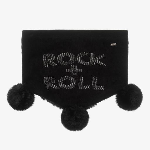 IKKS-Girls Black Knitted Snood | Childrensalon Outlet