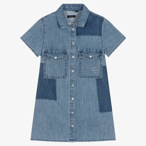 IKKS-Girls Blue Denim Dress | Childrensalon Outlet