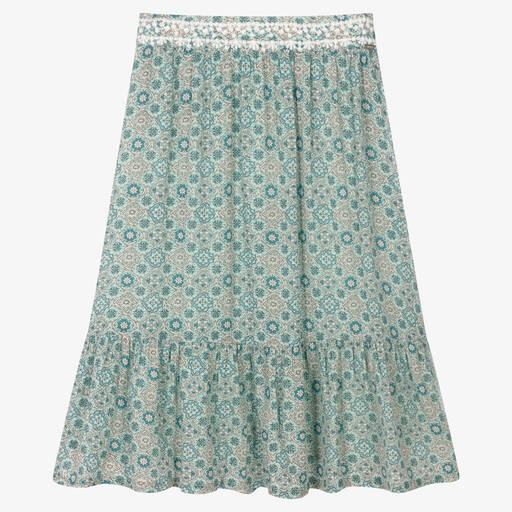 IKKS-Girls Blue Mosaic Modal Skirt | Childrensalon Outlet