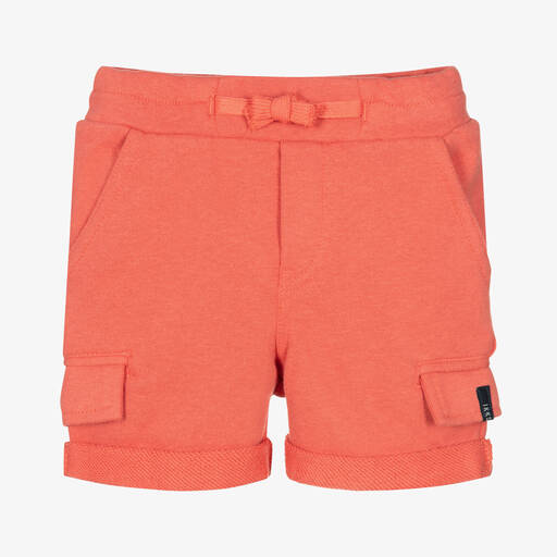 IKKS-Girls Coral Pink Cotton Shorts | Childrensalon Outlet