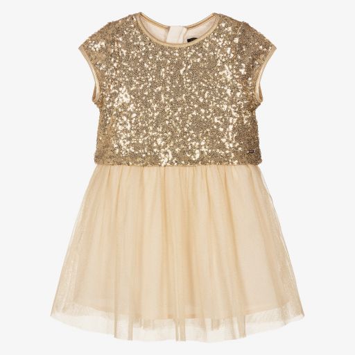 IKKS-Girls Gold Sequin Dress | Childrensalon Outlet