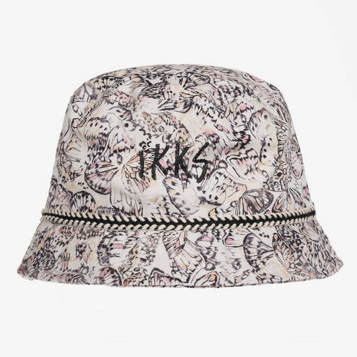 IKKS-Girls Ivory Butterfly Cotton Hat | Childrensalon Outlet