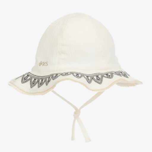 IKKS-Chapeau ivoire en coton Fille | Childrensalon Outlet