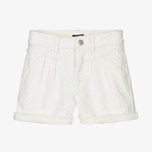 IKKS-Girls Ivory Denim Shorts | Childrensalon Outlet