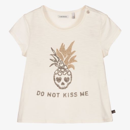 IKKS-Girls Ivory Pineapple T-Shirt | Childrensalon Outlet