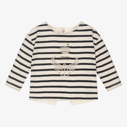 IKKS-Girls Nautical Blue Stripe Top | Childrensalon Outlet