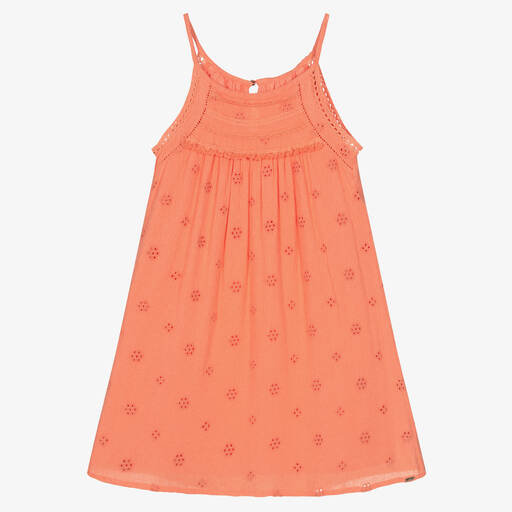 IKKS-Girls Orange Viscose Dress | Childrensalon Outlet
