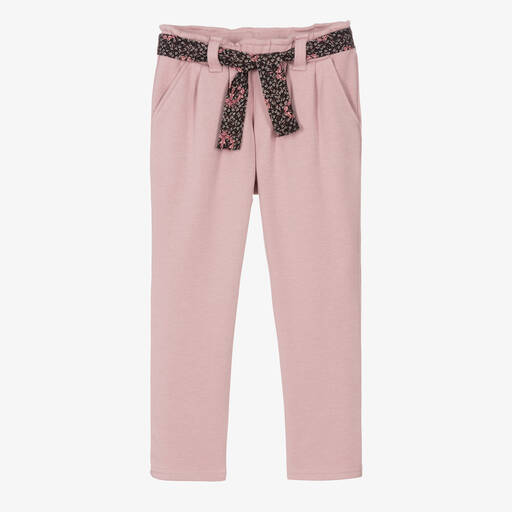 IKKS-Girls Pink Belted Trousers | Childrensalon Outlet