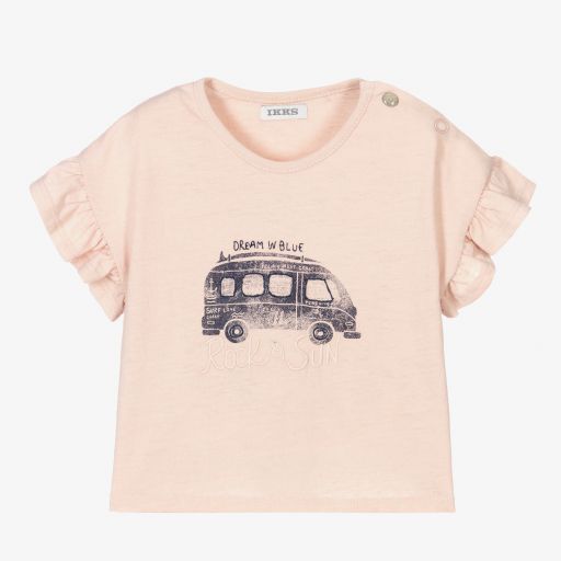 IKKS-Girls Pink Camper Van T-Shirt | Childrensalon Outlet
