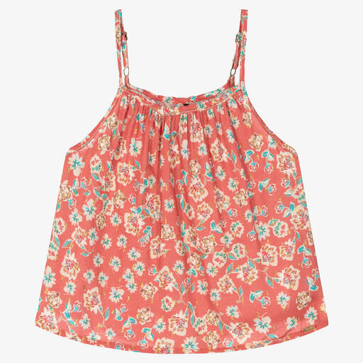 IKKS-Girls Pink Floral Viscose Blouse | Childrensalon Outlet