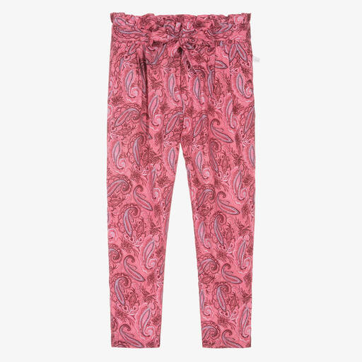 IKKS-Girls Pink Paisley Trousers | Childrensalon Outlet