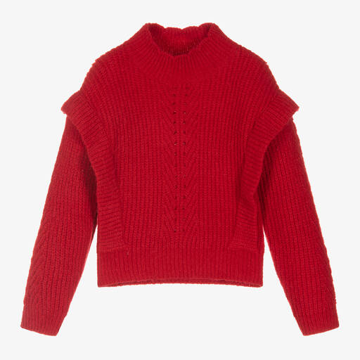 IKKS-Girls Red Wool Blend Sweater | Childrensalon Outlet