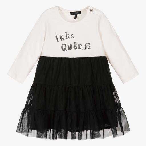 IKKS-Ivory & Black Queen Dress | Childrensalon Outlet