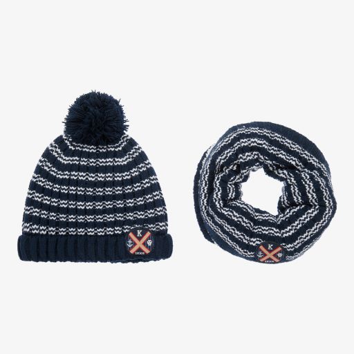 IKKS-Navy Blue Hat & Snood Set | Childrensalon Outlet