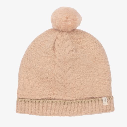 IKKS-Pink Knitted Pom-Pom Hat | Childrensalon Outlet