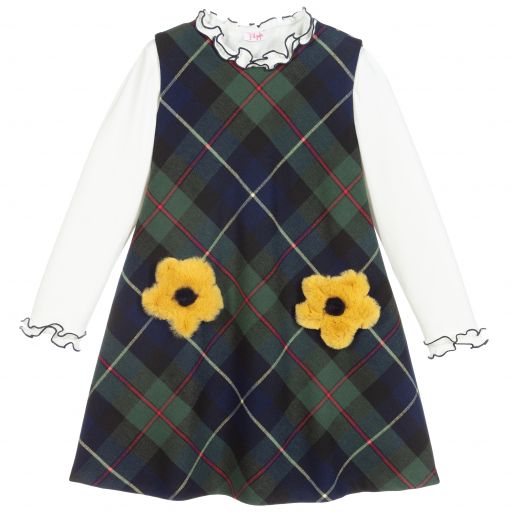 Il Gufo-2 Piece Tartan Dress Set | Childrensalon Outlet
