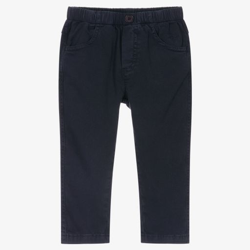 Il Gufo-Baby Boys Blue Twill Trousers | Childrensalon Outlet