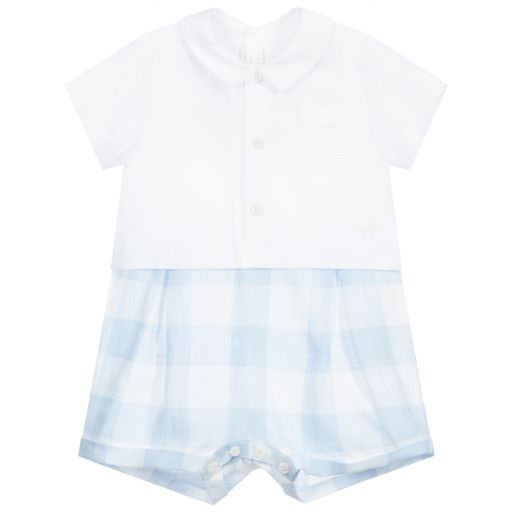 Il Gufo-Baby Boys Blue & White Shortie | Childrensalon Outlet