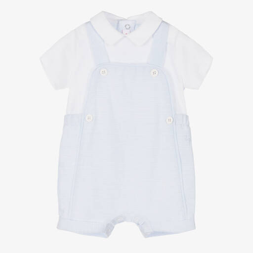 Il Gufo-Baby Boys White & Blue Shortie | Childrensalon Outlet