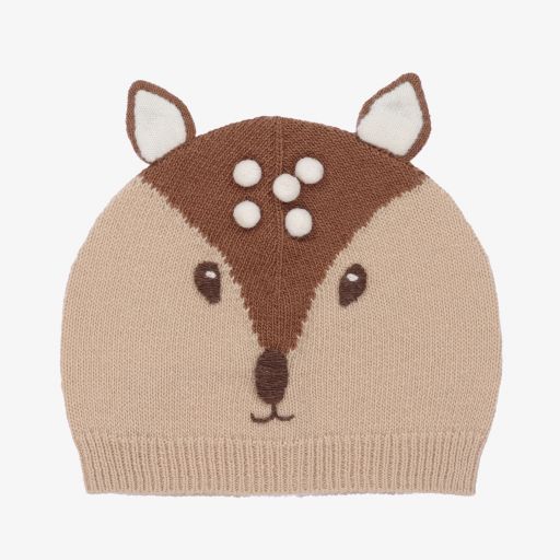 Il Gufo-قبعة صوف لون بيج للأطفال | Childrensalon Outlet