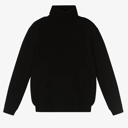 Il Gufo-Black Wool Roll Neck Sweater | Childrensalon Outlet