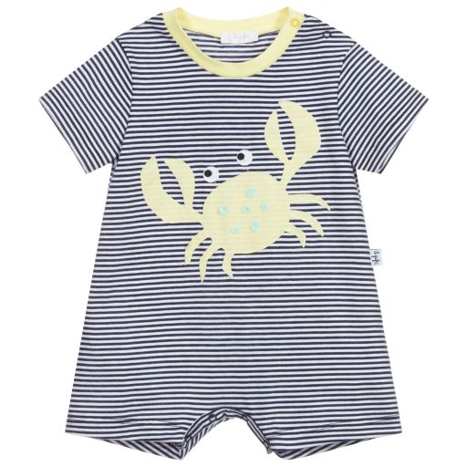 Il Gufo-Combi-short rayée bleue en coton | Childrensalon Outlet