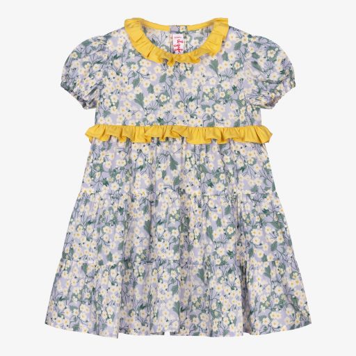 Il Gufo-Blue Floral Liberty Dress | Childrensalon Outlet