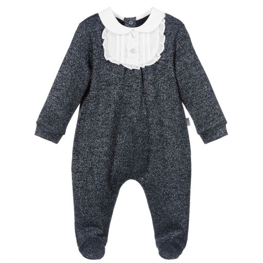 Il Gufo-Синий комбинезон-слип из вискозы с блестящей нитью | Childrensalon Outlet