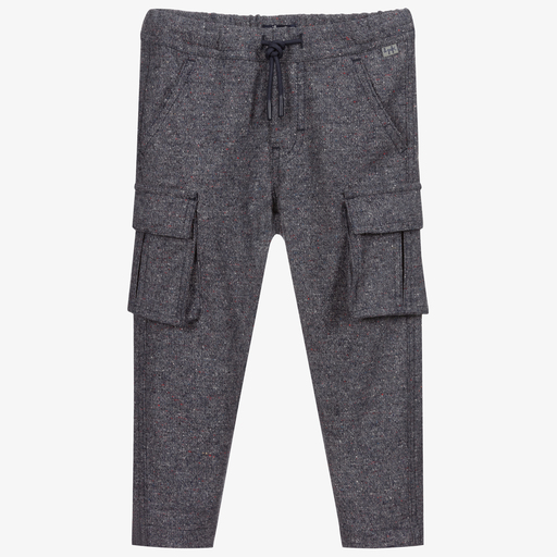 Il Gufo-Синие брюки карго из смесовой шерсти | Childrensalon Outlet