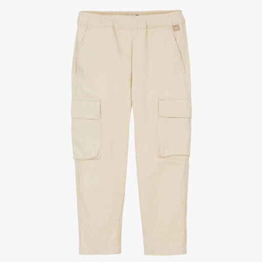 Il Gufo-Boys Beige Cotton Cargo Trousers | Childrensalon Outlet