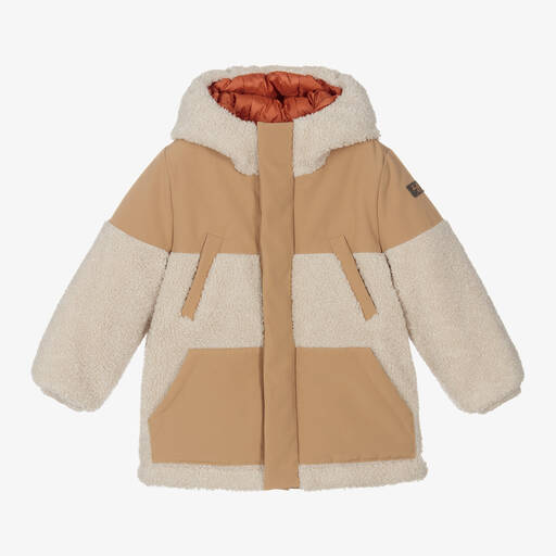 Il Gufo-Boys Beige & Ivory Fleece Coat | Childrensalon Outlet