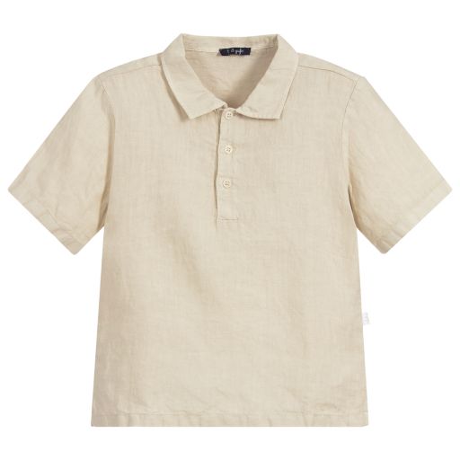 Il Gufo-Boys Beige Linen Shirt | Childrensalon Outlet