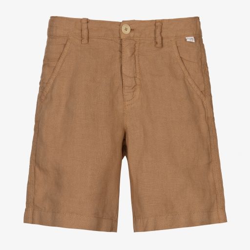 Il Gufo-Boys Beige Linen Shorts | Childrensalon Outlet
