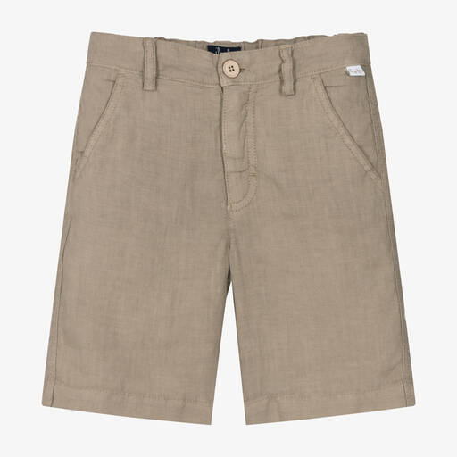 Il Gufo-Boys Beige Linen Shorts | Childrensalon Outlet