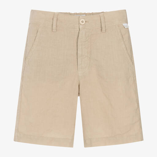Il Gufo-Boys Beige Linen Shorts | Childrensalon Outlet