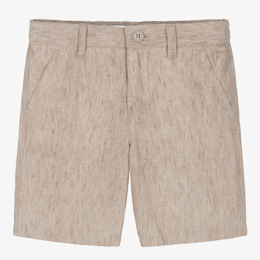 Il Gufo-Boys Beige Linen Shorts | Childrensalon Outlet