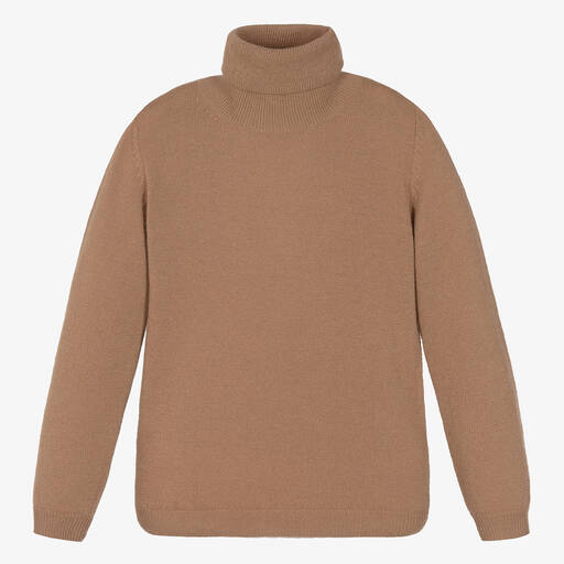 Il Gufo-Boys Beige Wool Roll Neck Sweater | Childrensalon Outlet