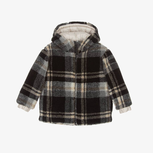 Il Gufo-Boys Black & Beige Checked Jacket | Childrensalon Outlet