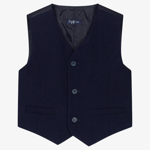 Il Gufo-Boys Blue Button-Up Waistcoat | Childrensalon Outlet