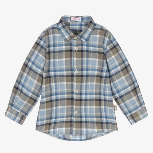 Il Gufo-Boys Blue Check Shirt | Childrensalon Outlet
