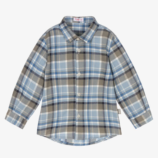 Il Gufo-Boys Blue Check Shirt | Childrensalon Outlet